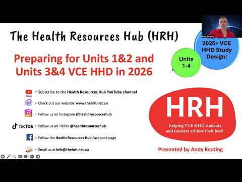 Preparing For Units 1 2 And Units 3 4 VCE HHD In 2026 