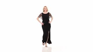 Alex Evenings Long Metallic Knit Dress SKU: 9961310