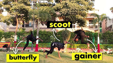 tricking combo/butterfly+scoot+gainer// in Hindi -Hyperhook Aashish