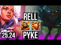 RELL & Jhin vs PYKE & Mel (SUP) | EUW Grandmaster | 25.24