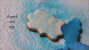 Airbrushed cloud cookie