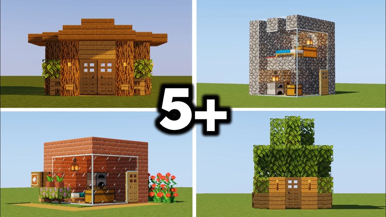 Easy Minecraft 5+ Survival House Tutorial - YouTube