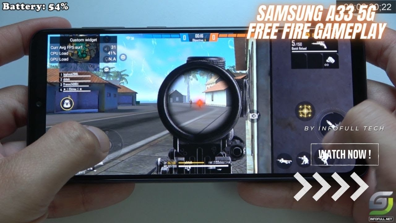 Samsung Galaxy A33 test game Free Fire