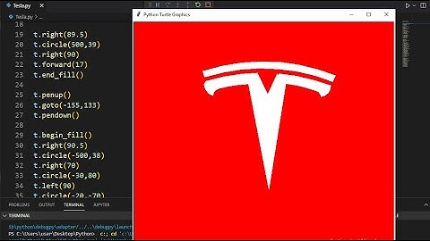 Draw Tesla Logo | Full Python code || python turtle