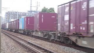 竹下～笹原駅を通過するED76-83貨物　4097レ
