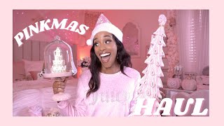 PINK CHRISTMAS DECOR HAUL | Homegoods, Marshall's, TJMaxx, burlington, Hobby Lobby, Ross and Target