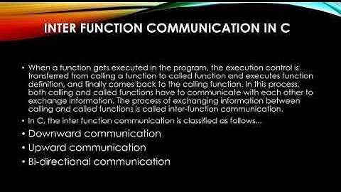 inter function communication in c