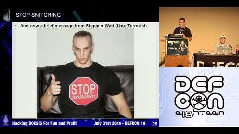 Defcon 18   Hacking DOCSIS for fun and profit  Blake Self bitemytaco   Part