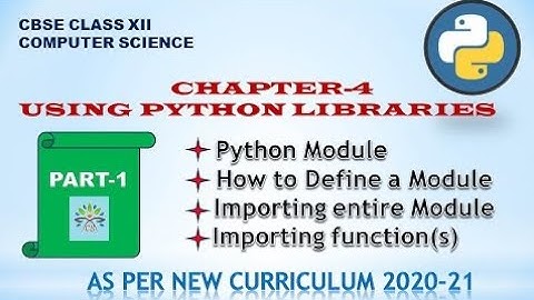 CLASS XII USING PYTHON LIBRARIES PART-1  | CLASS XII CHAPTER-4  | PART-1|