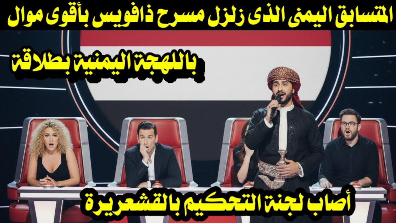 المتسابق اليمنى الذى زلزل مسرح ذافويس بأقوى موال باللهجة اليمنية بطلاقة أصاب لجنة التحكيم بالقشعريرة
