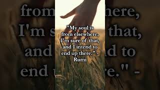 My Soul Is From Elsewhere  Rumi Quote shorts rumi rumiqoute dailyinspiration