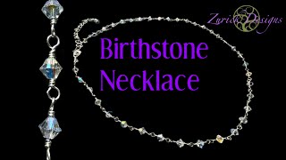 Wire Wrapped Beaded Birthstone Necklace- Great for Beginners!