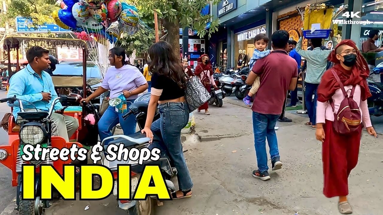 🇮🇳 Inside India's Local Neighborhood | Walk in New Delhi Streets & Shops | 4K HDR