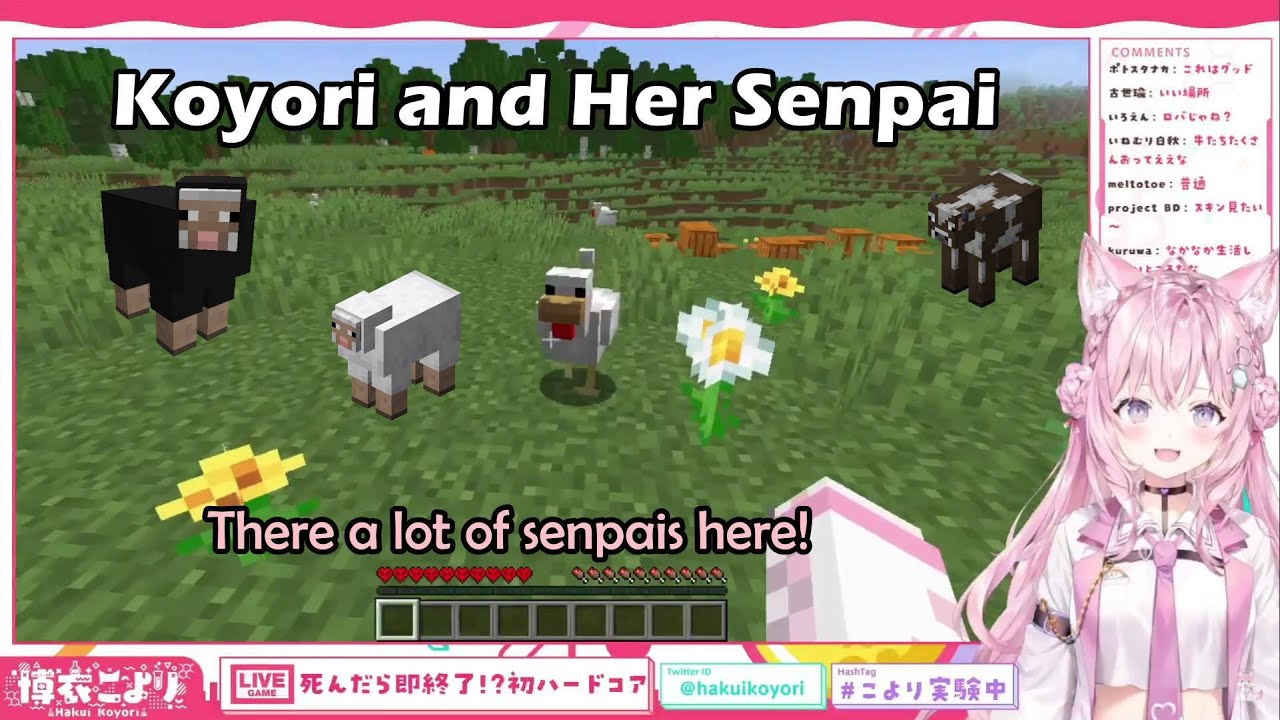 Koyori Starts Her Minecraft Experience By Hunting Her Senpais Hololive Eng Sub Youtube