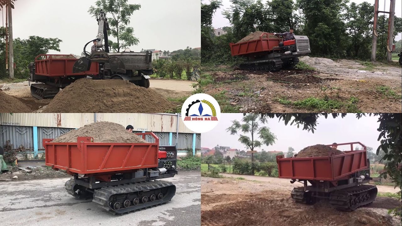 Vận hành thực tế Xe ben bánh xích (Xe rùa bánh xích) | Máy xây dựng ...