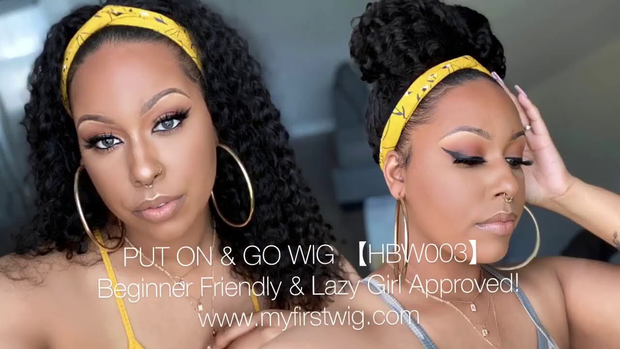 Throw On Go Human Hair Headband Wig No Skills Needed Myfirstwig Youtube