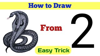 How to Draw King Cobra From 2 ll Easy King Cobra Sketch ll Goga Mahraj Drawing ll