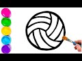 Rainbow Ball 🌈 Drawing, Painting and Coloring for kids | How to draw ball easy