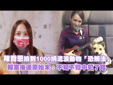 陳喬恩撿到1000捐流浪動物「恐觸法」 報案後還原始末：不知不覺中犯了錯