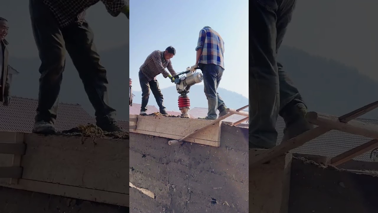 Efficient Clay Wall Compaction Using a Vibrating Rammer