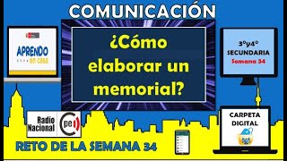 ¿CÓMO ESCRIBIR UN MEMORIAL?- APRENDO EN CASA