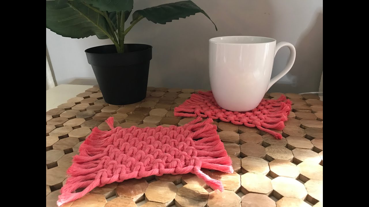 Macrame Coasters Alternating Square Knot Beginner Tutorial YouTube