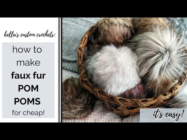 How to Make Faux Fur Poms with Strings or Snaps - Pom School Part