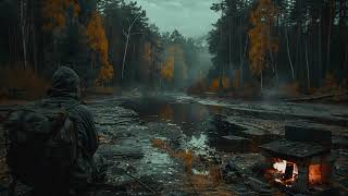 Forest  Campfire rain in the forest ambient sounds  Deep Relaxation and Meditation