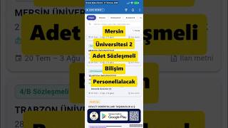 Mersin Üniversitesi 2 Adet Sözleşmeli Bilişim Personelialacak