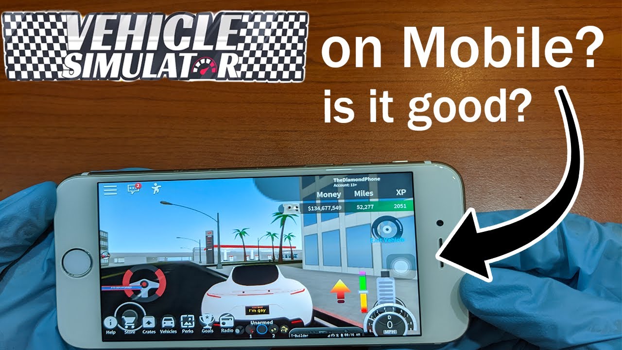 Playing Roblox Vehicle Simulator On Mobile Youtube - how to drive car in roblox mobile