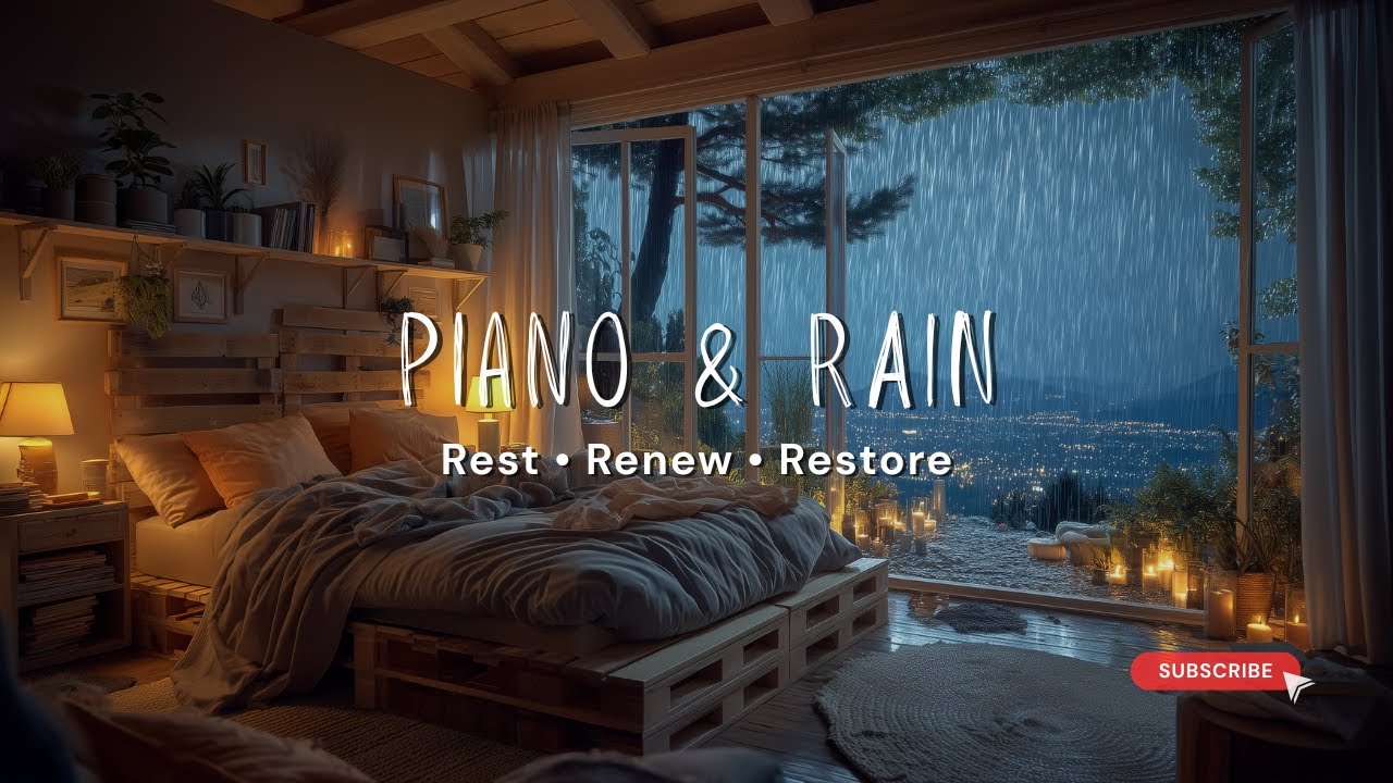 Relaxing Sleep Music 🌧️ Piano with Gentle Rain for Stress Relief, Calm ...
