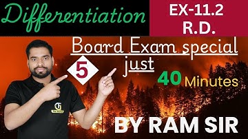 Class 12 Maths (CBSE/ISC)– Differentiation | R.D. | Ex-11.2  by Ram Sir | The Gurkul Institute
