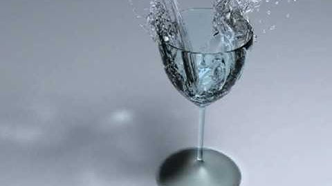 "Glass of Water" from Stable free surface flows with LBM on adaptively coarsened grids