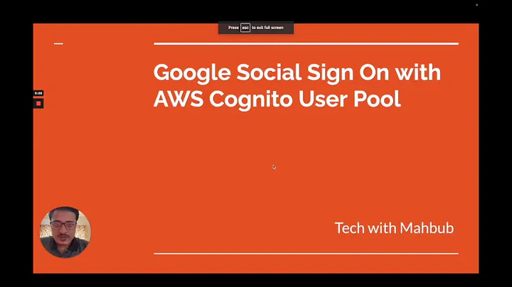 Google Social Sign On with AWS Cognito User Pool