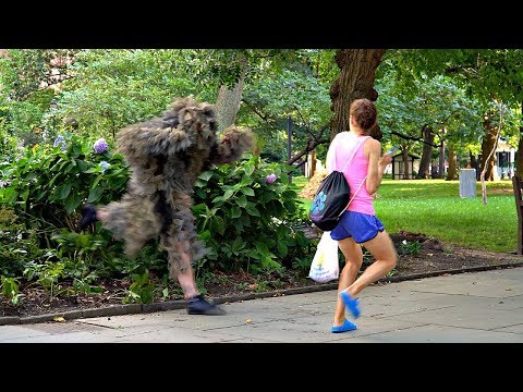 Jumping Bush Man in Public