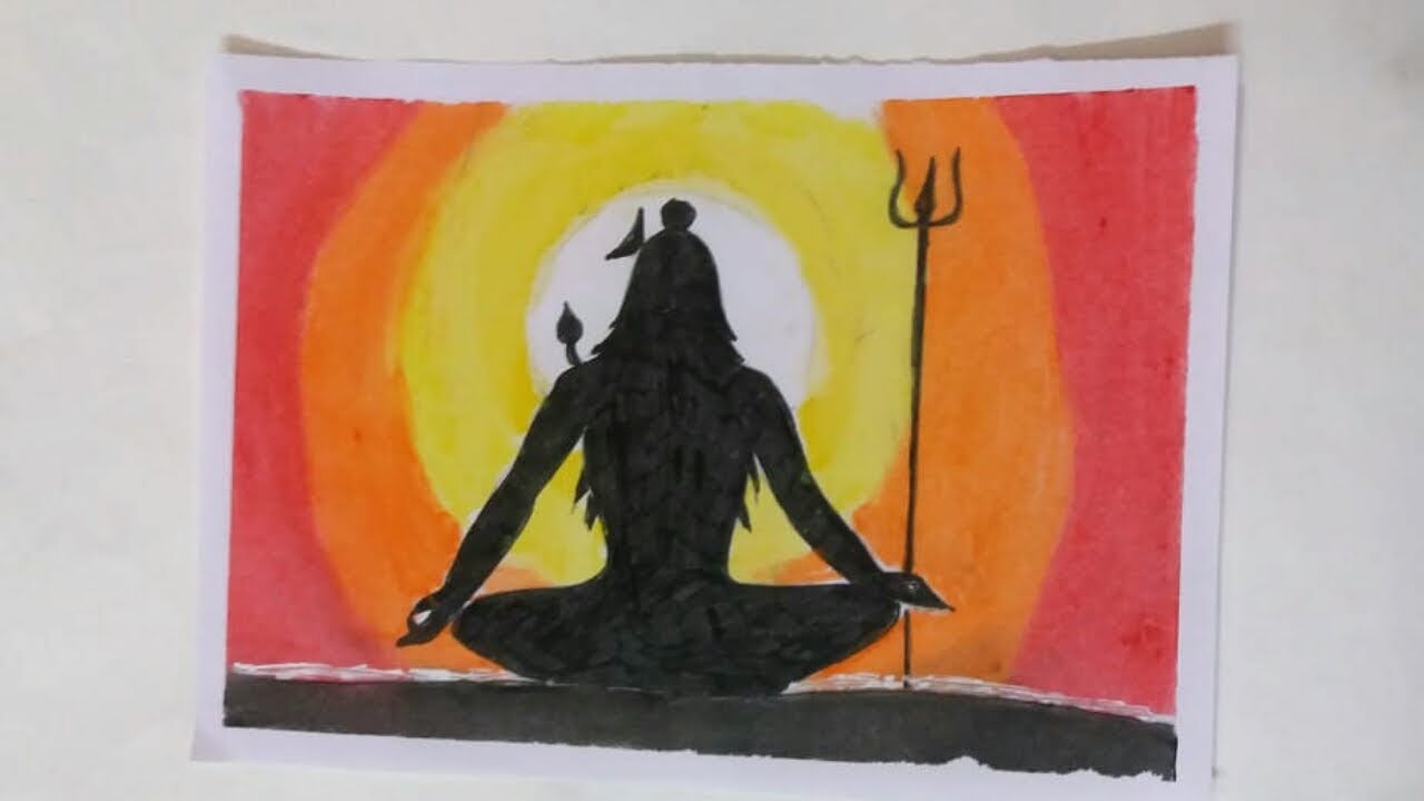 Lord shiva drawing using oil pastel step by step Mahashivratri