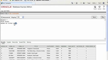 SQL with Oracle 10g XE - Using ORDER BY to Sort Data with SELECT