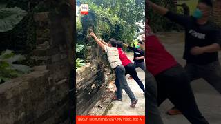 💥 TEAM POWER breaks the wall! 💪#shorts #skills #crafts #teamwork #demolition
