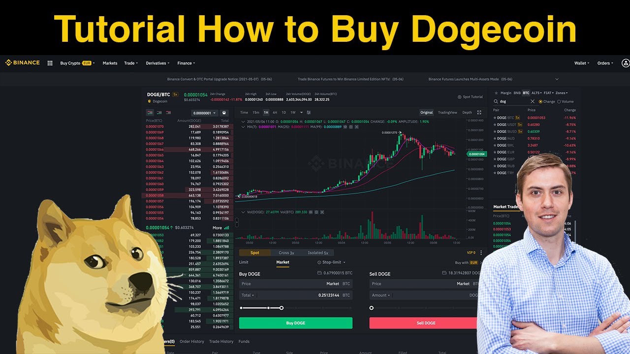 Tutorial How To Buy Dogecoin Doge On Binance Youtube Tutorial How To Buy Dogecoin Doge On Binance Youtube