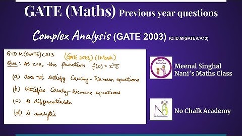 Complex Analysis, GATE 2003 Question (Q.ID.M(GATE)CA13)