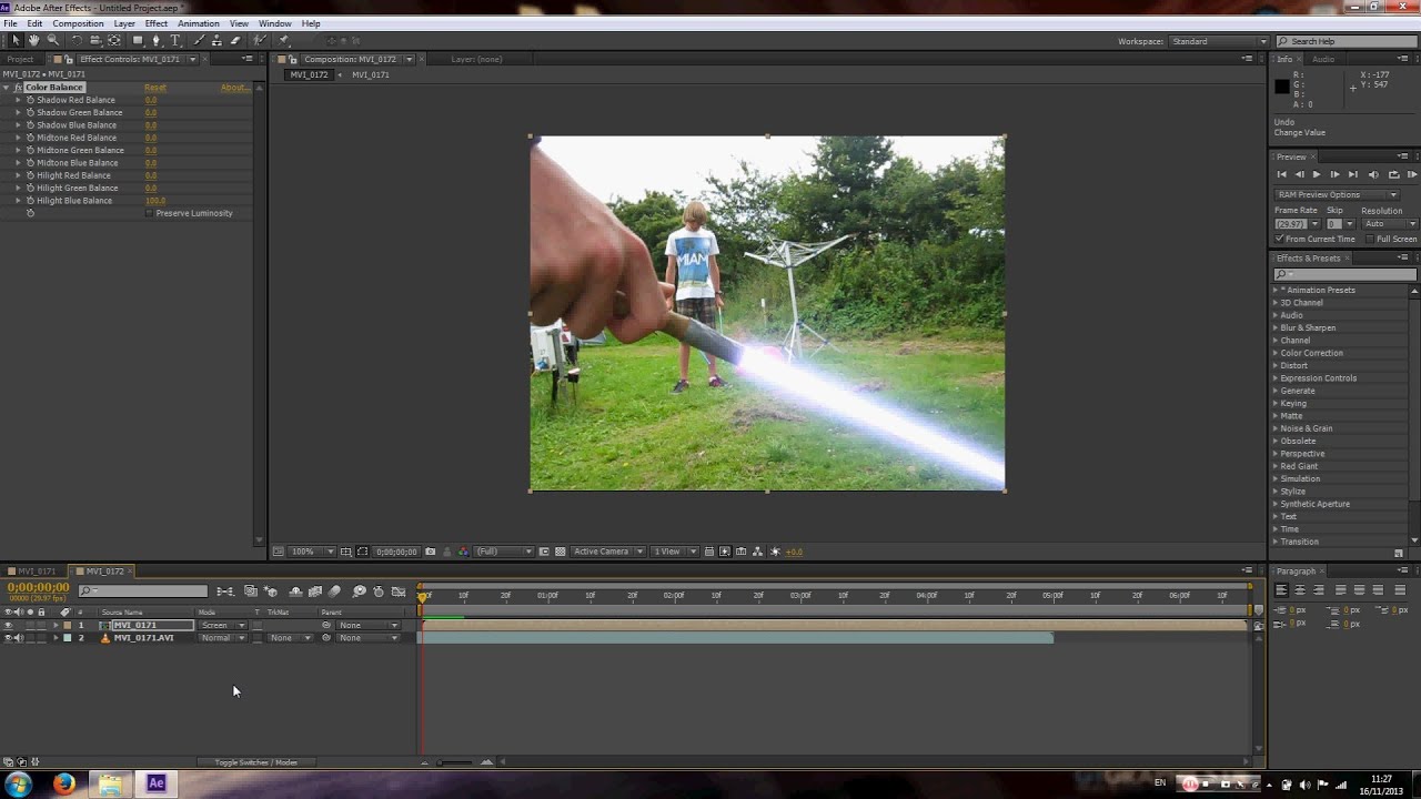 Adobe After Effects lightsaber tutorial (short/easy) YouTube