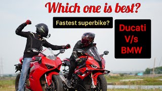 Ducati Panigale V4 v/s Bmw S1000rr  | Drag race?| Which one if faster?