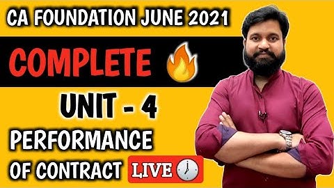 Performance Of Contract CA Foundation l Business Law June