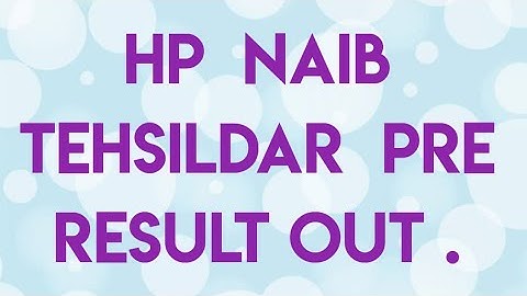 # HP NAIB TEHSILDAR # Pre Result Out # check now , 27th Dec 2022