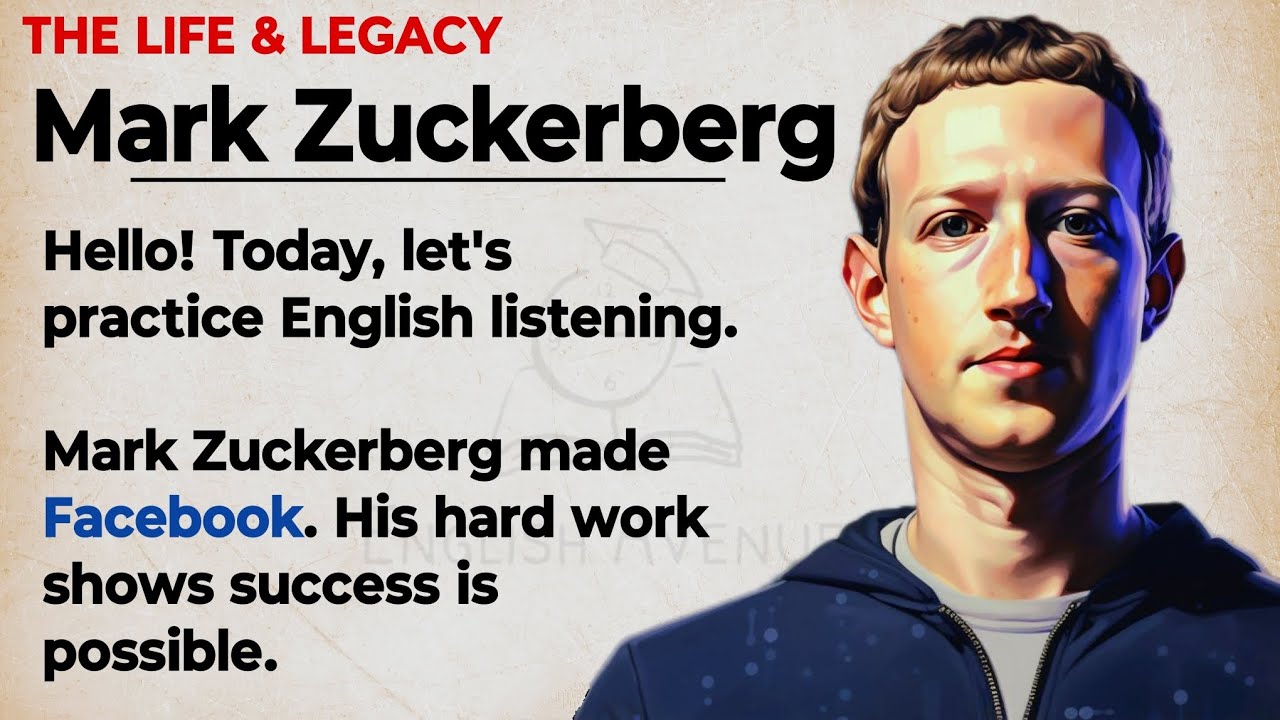Outline Video The Story of Mark Zuckerberg || Learn English Through Story Level 3 🔥|| English Listening Practice ✅