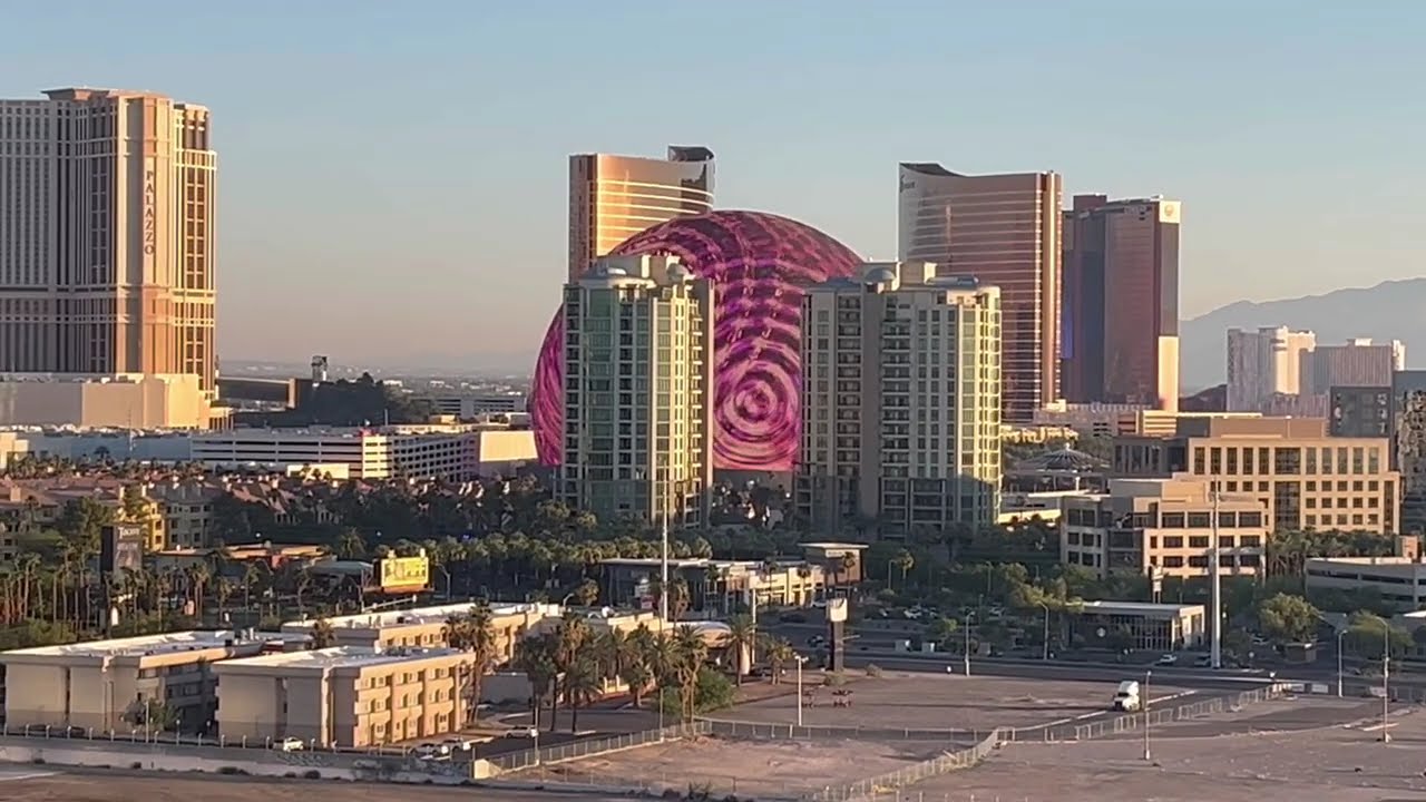Strip View from top of Ruby Tower Suites Virgin Hotel Las Vegas