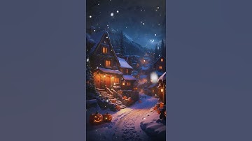 Thumbnail of 🎃 Snowy Village Night Ambience Halloween Spooky Song 👻  #like  #subscribe