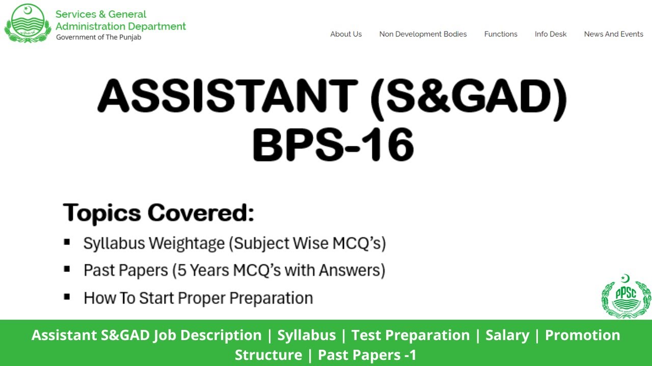 PPSC Test Preparation S GAD Assistant BPS 16 PPSC Latest Jobs 2024 ppsc-test-preparation-s-gad-assistant-bps-16-ppsc-latest-jobs-2024