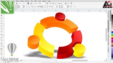 Corel Draw Tutorial | 3D Logo Design | Ubuntu Logo Design