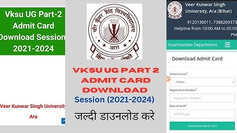 VKSU ARA- B.A, B.Sc, B.Com Part 2 session (2021-2024) admit card download